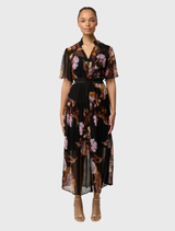 Ceres Sheer Viscose Chiffon Dress - Sunset Orchid