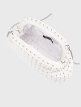 Everly Hand Woven Clutch - White