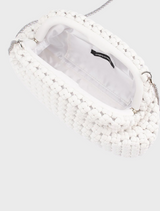 Everly Hand Woven Clutch - White