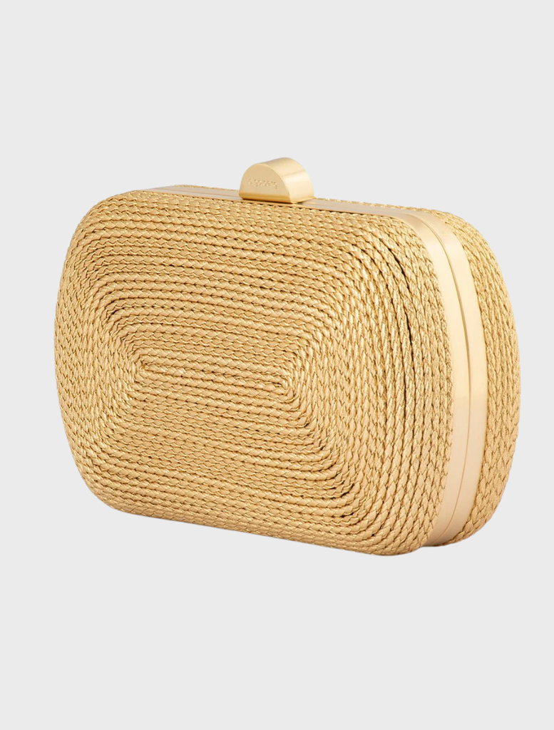 Martina Coiled Rope Clutch - Gold