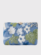 Greta Floral Clutch - Blue
