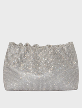 Jessie Crystal Mesh Pouch - Silver
