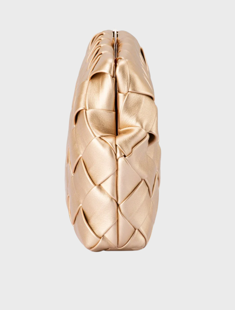 Quinn Woven Clutch - Gold