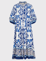 Now And Then Dress - Blue Tile