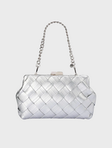 Quinn Woven Clutch - Silver