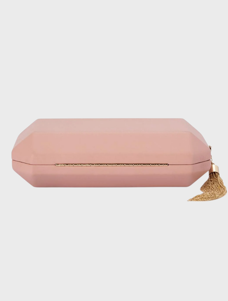 Lia Facetted Clutch - Blush/Gold Hardware