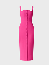 Elva Fitted Midi Dress - Magentapink