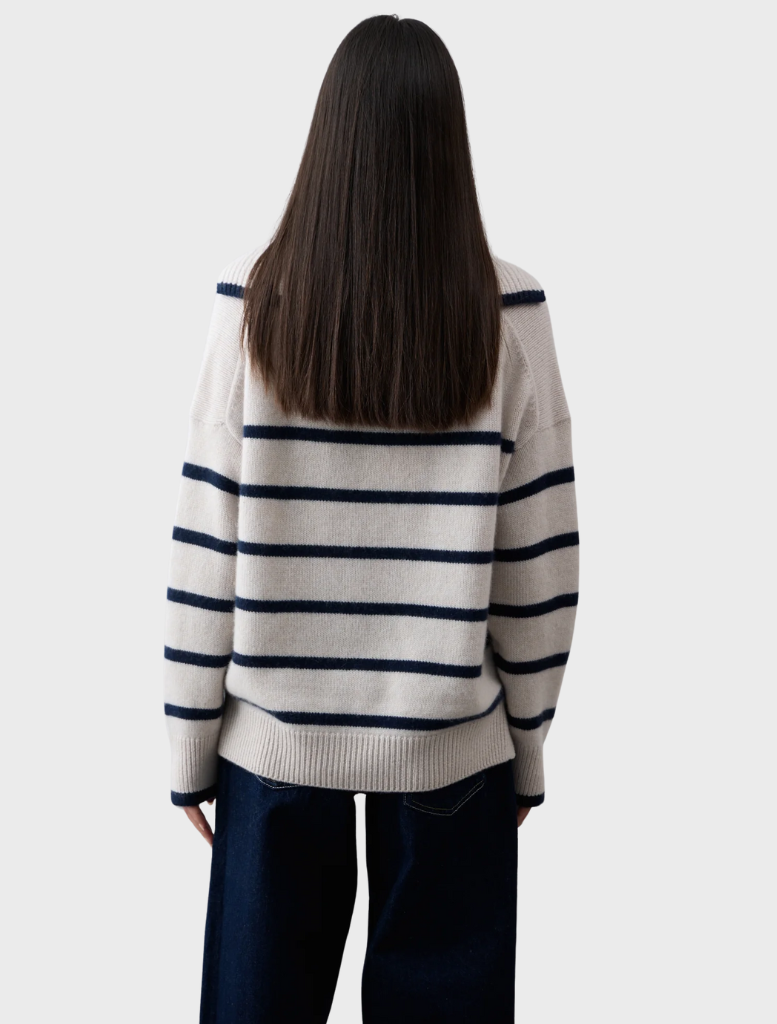Mavis Pullover - Alabaster / French Navy