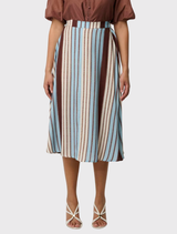 Iris Viscose Blend Skirt - Iridescent Stripe