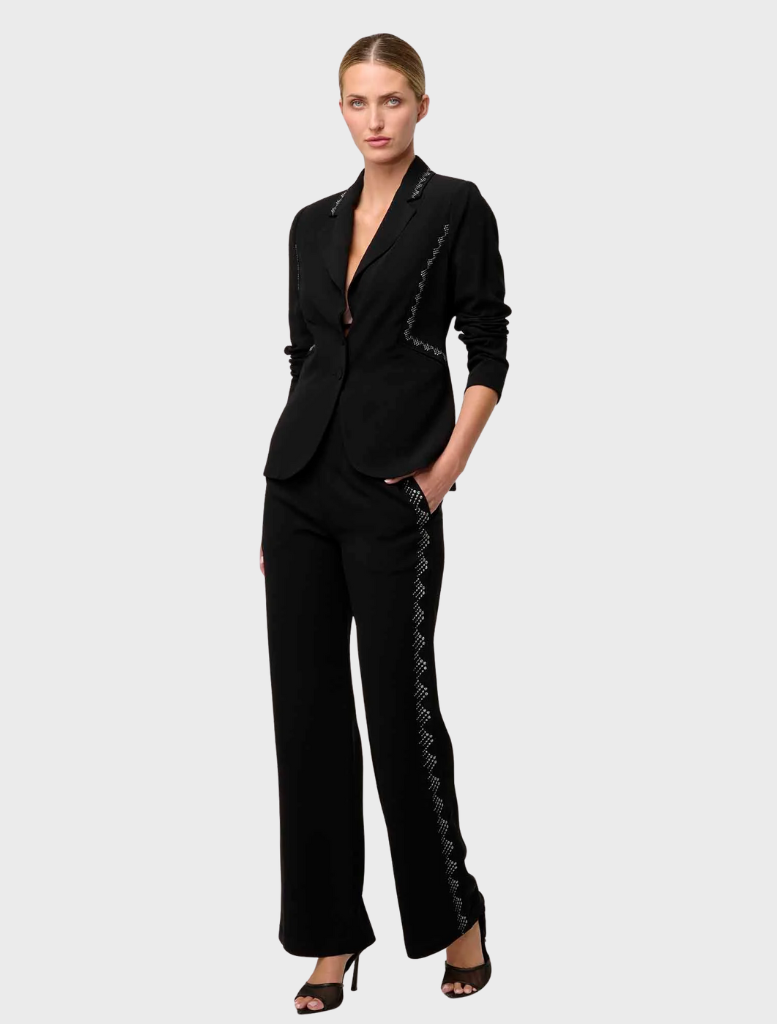 Elvira Viscose Stretch Crepe Pant - Onyx