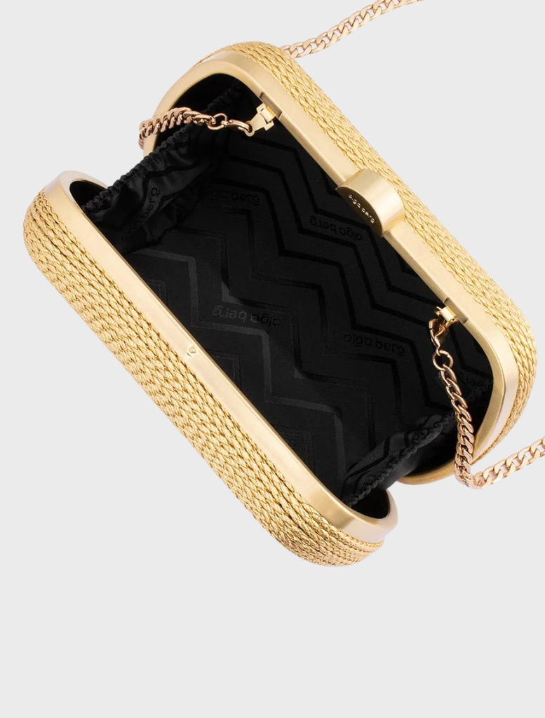 Martina Coiled Rope Clutch - Gold