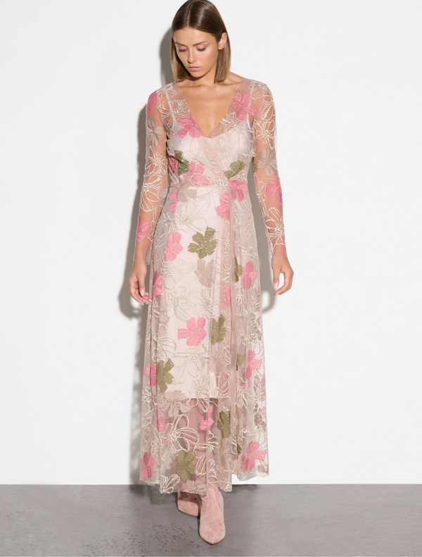 Hannah Wrap Dress - Pink & Olive
