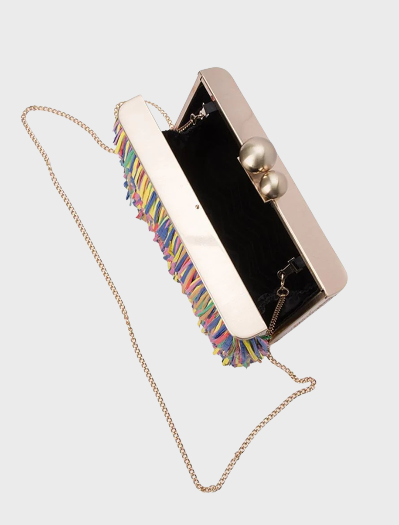 Carlita Carnivale Fringe Clutch Bag - Multi