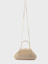 Mimi Ball Mesh Frame Bag - Gold