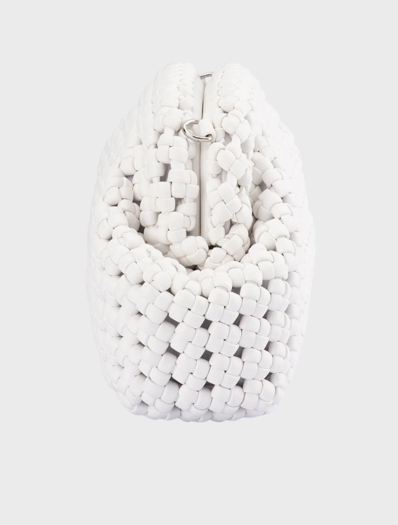 Everly Hand Woven Clutch - White