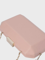 Lia Facetted Clutch - Blush/Gold Hardware