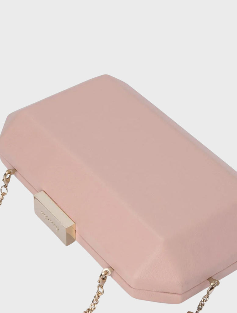 Lia Facetted Clutch - Blush/Gold Hardware