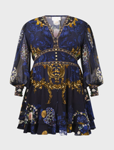 Button Front Frill Dress - Notes From The Blue Room