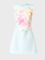 Harper Shift Mini Dress - Baby Blue Floral