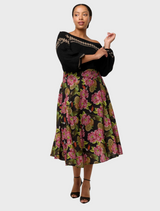 Estrella Linen Viscose Skirt - Winter Granadilla