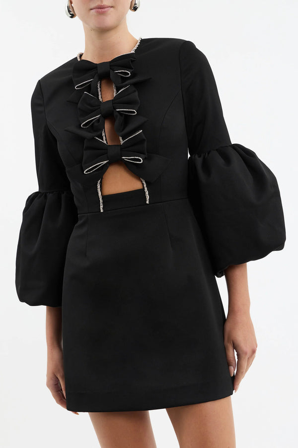 Augustine Long Sleeve Mini Dress - Black
