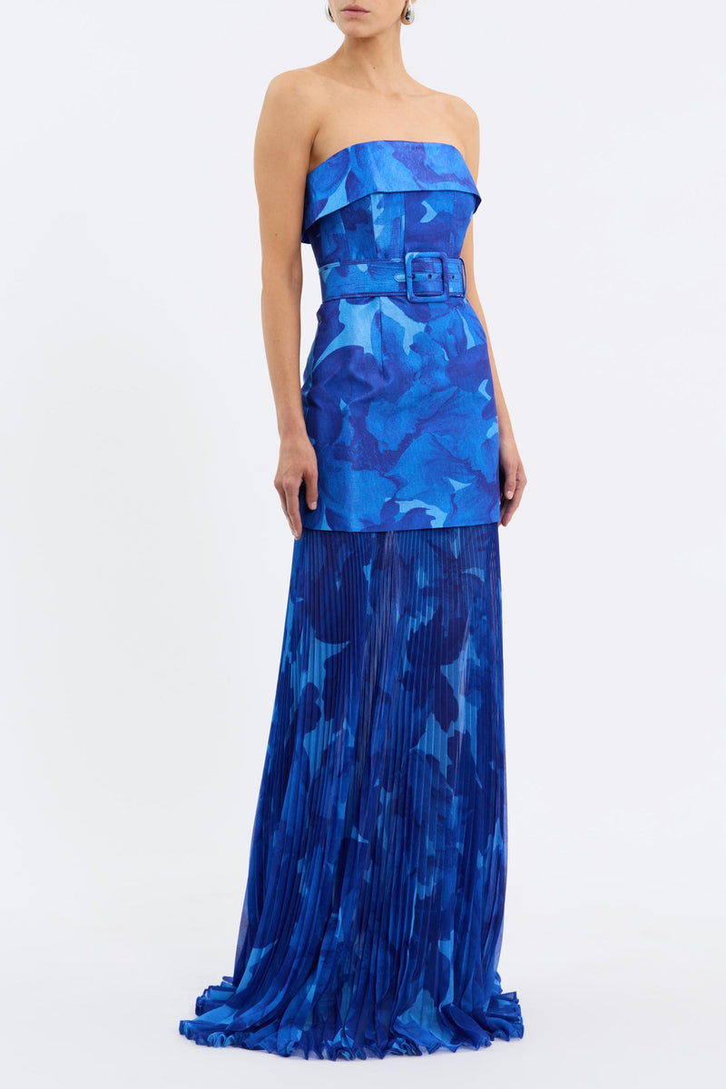 Azula Maxi Dress - Denim Blue Floral