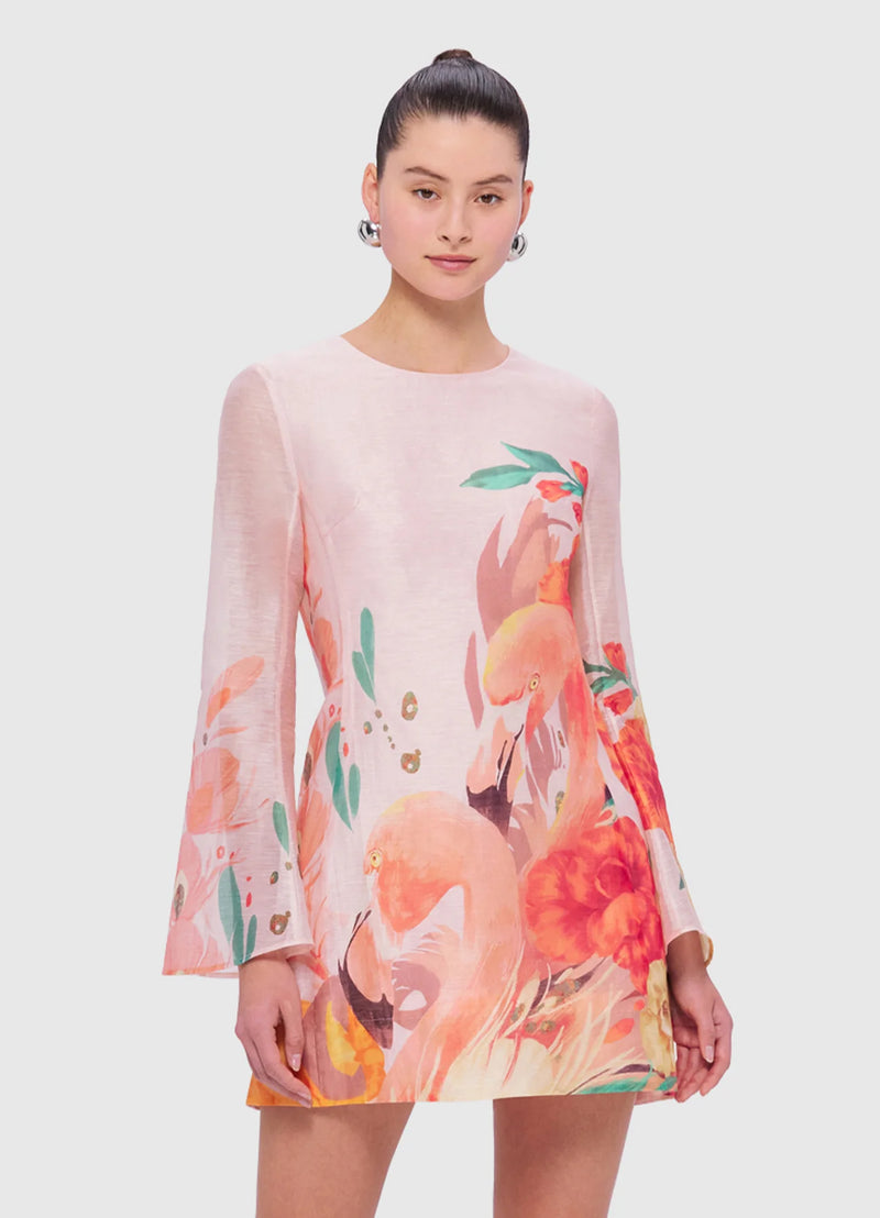 Suzanne Bell Sleeve Mini Dress - Euphoria Print