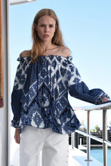 To The Moon And Back Top -  Navy Paisely