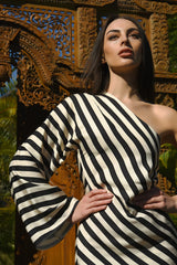 You Best Be-Sleeve IT Dress - Black/Cream
