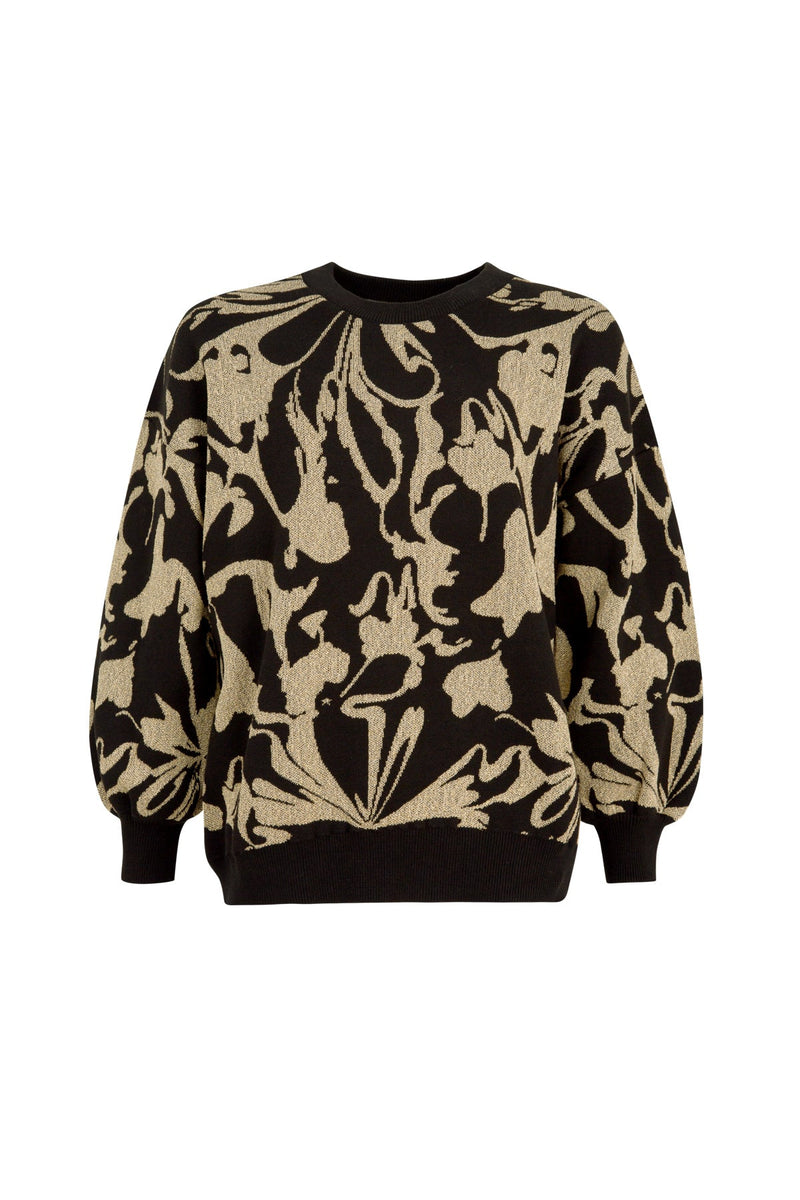 Make Knit Happen Sweater - Black\Gold