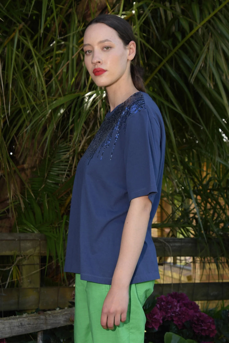 Splashes of Sparkle T-Shirt - Navy