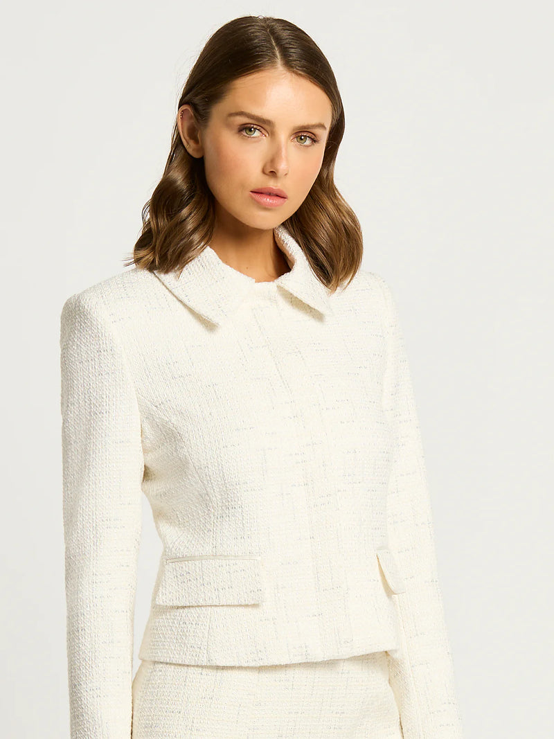 Cate Crop Jacket - Ivory White