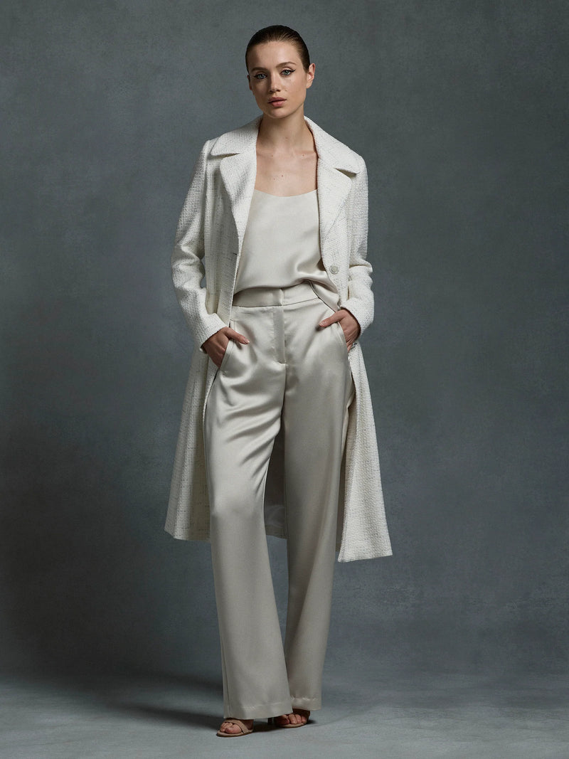 Cate Long Jacket - Ivory White