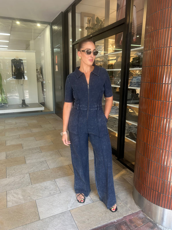Denim Washed Jumpsuit - 1001 Raw