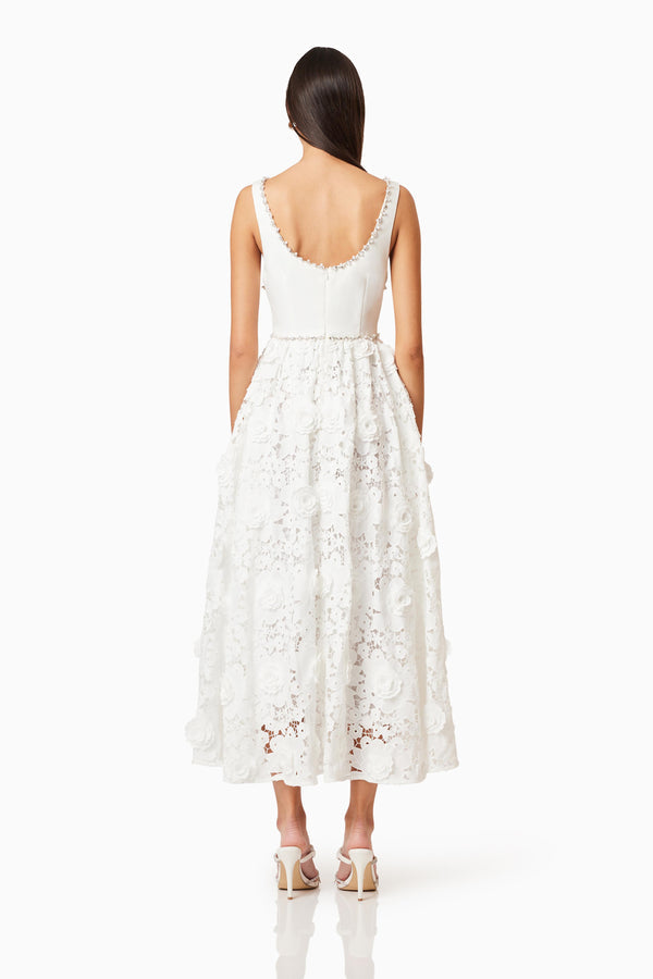 Daffodil  Midi Dress - Ivory