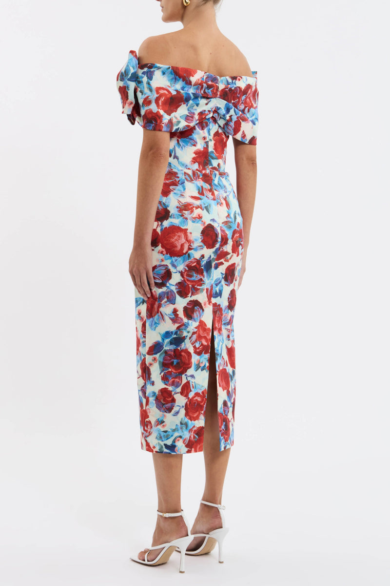 Fleurette Midi Dress - Red Poppy