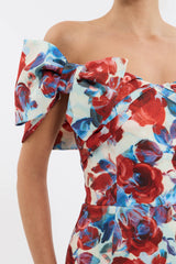 Fleurette Midi Dress - Red Poppy