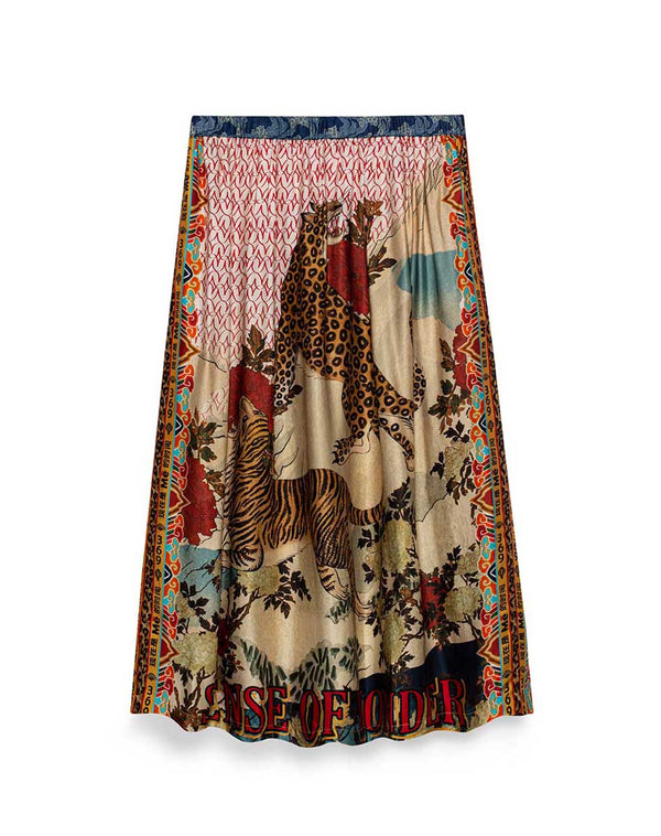 Vanessa Printed Midi Skirt - Oriental