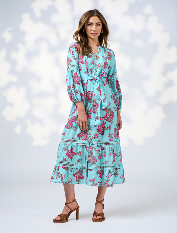 Indie Midi Dress - Tiffany Blue Multi Indie Midi Dress - Tiffany Blue Multi