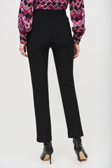 Straight Pull-On Pants  - Black