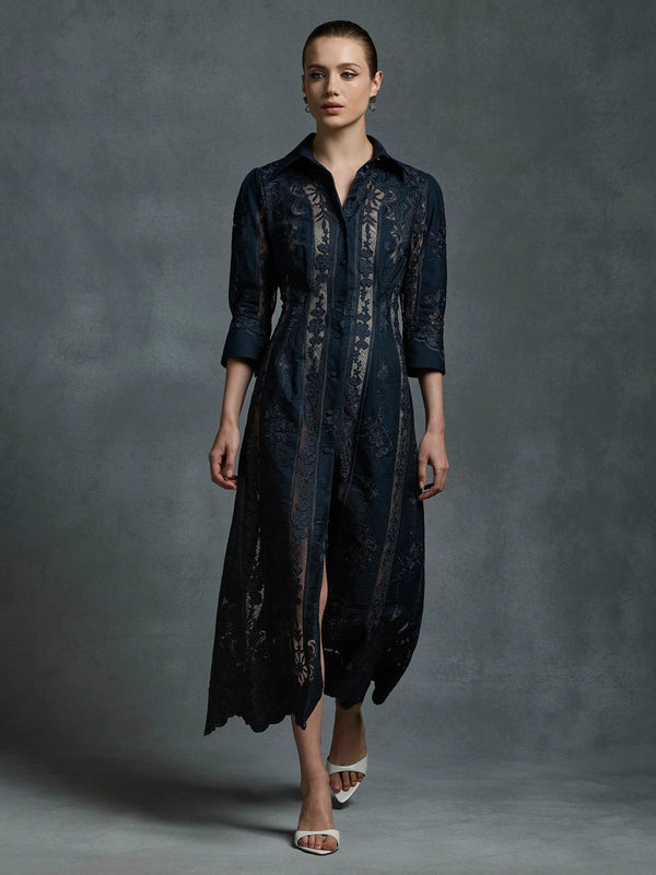 Kristen Shirt Dress - Midnight