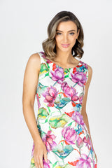 Lakeside A-Line Dress - Blue Garden