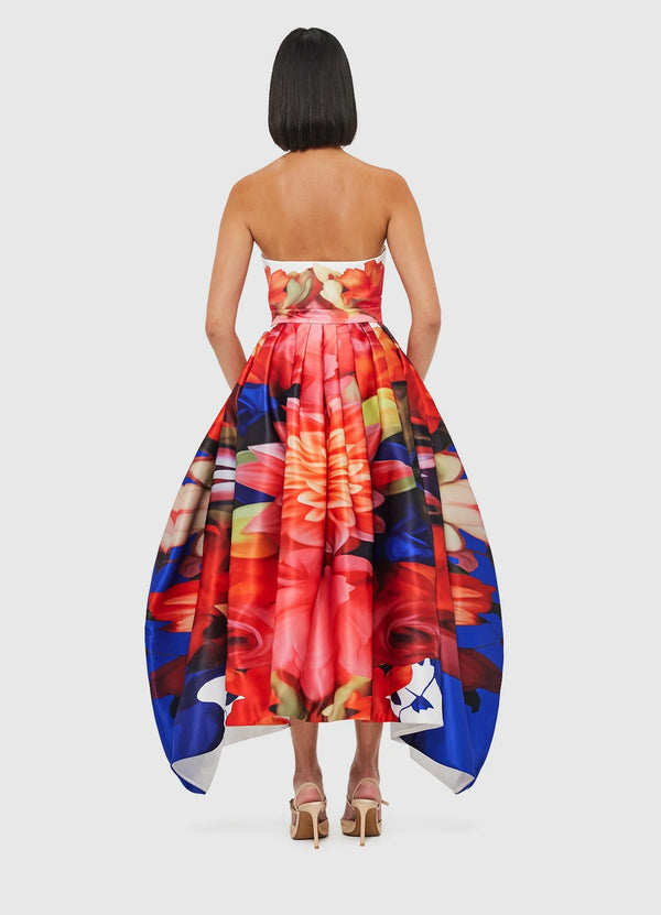 Norine Bustier Midi Dress - Kaleidoscope Print