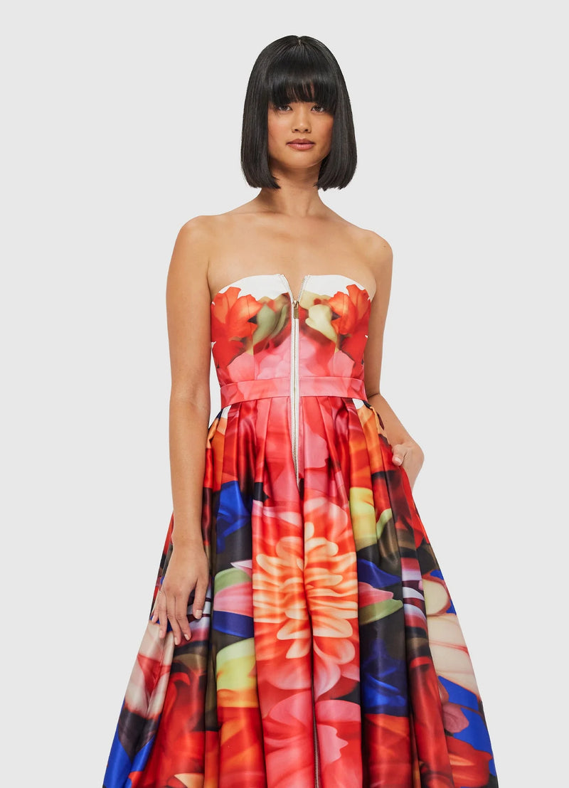 Norine Bustier Midi Dress - Kaleidoscope Print