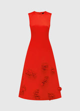 Cleo Sleeveless Midi Dress - Scarlet