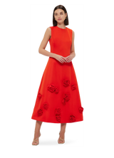 Cleo Sleeveless Midi Dress - Scarlet