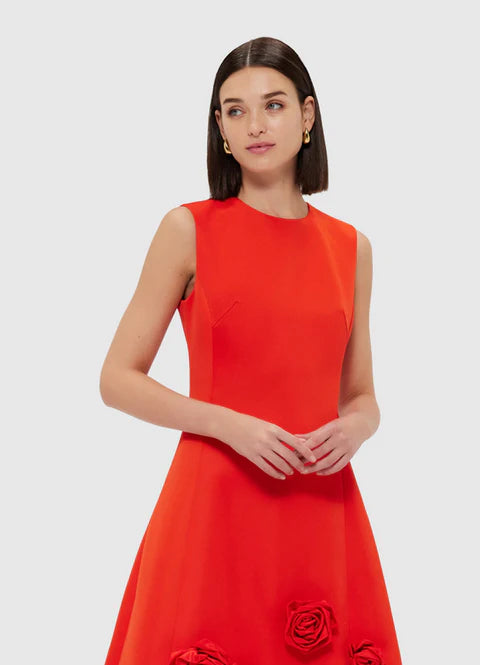 Cleo Sleeveless Midi Dress - Scarlet