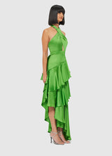 Naomi Asymmetric Halterneck Dress - Tropical