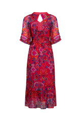 Festive Midi Dress - Rouge Multi