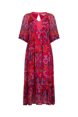 Festive Midi Dress - Rouge Multi